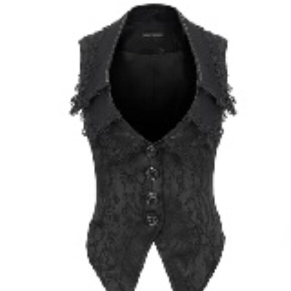 Devil Fashion WT074 Deep V Multi-layer Collar Gothic Vest - US size 12 - Picture 2 of 2